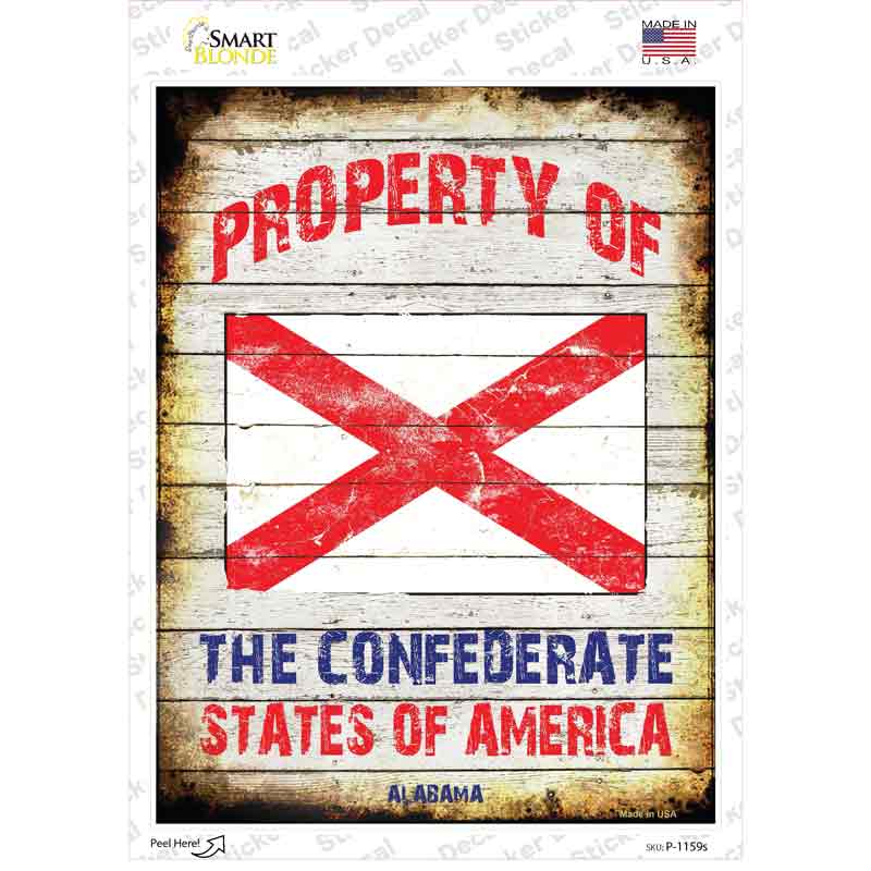Property Of Alabama Novelty Rectangle Sticker Decal