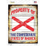 Property Of Alabama Novelty Rectangle Sticker Decal
