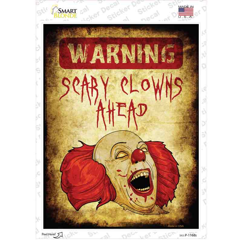 Scary Clowns Novelty Rectangle Sticker Decal