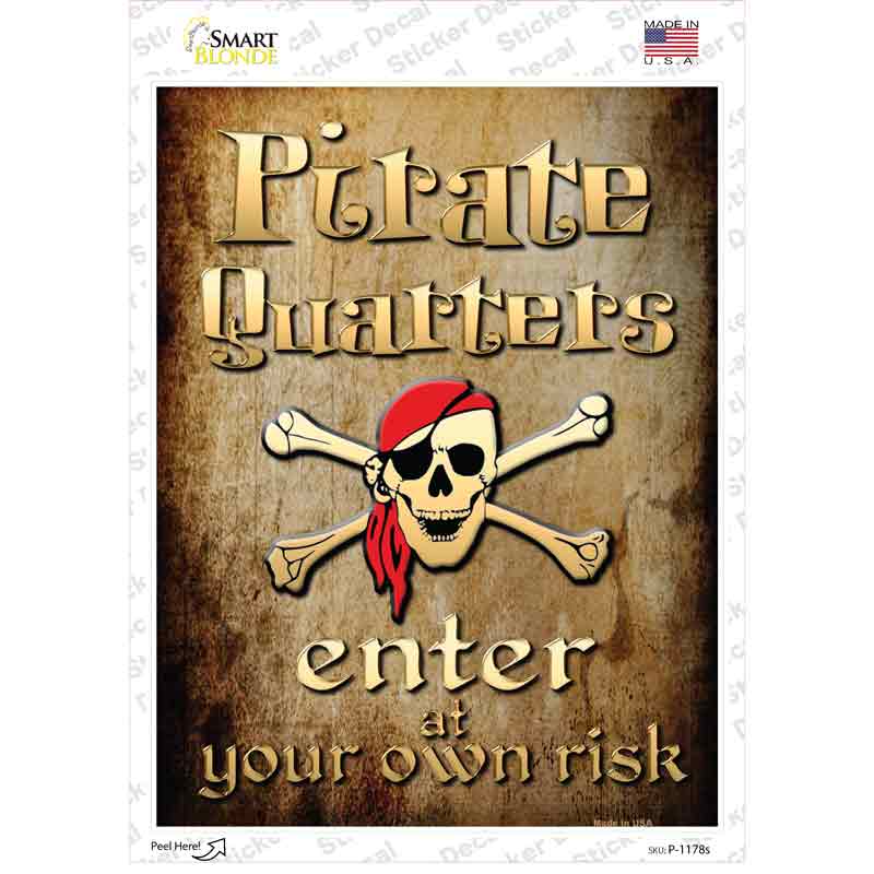 Pirate Quarters Novelty Rectangle Sticker Decal