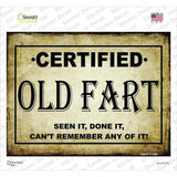 Certified Old Fart Novelty Rectangle Sticker Decal