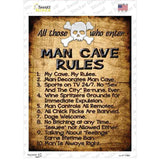 Man Cave Rules Novelty Rectangle Sticker Decal