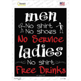 Men No Service Ladies Free Drinks Novelty Rectangle Sticker Decal