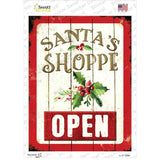 Santas Shop Open Novelty Rectangle Sticker Decal