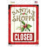Santas Shop Closed Novelty Rectangle Sticker Decal