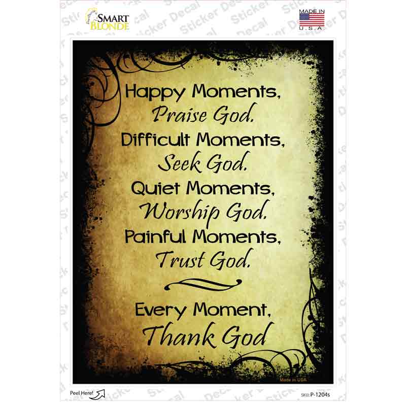 Happy Moments Novelty Rectangle Sticker Decal