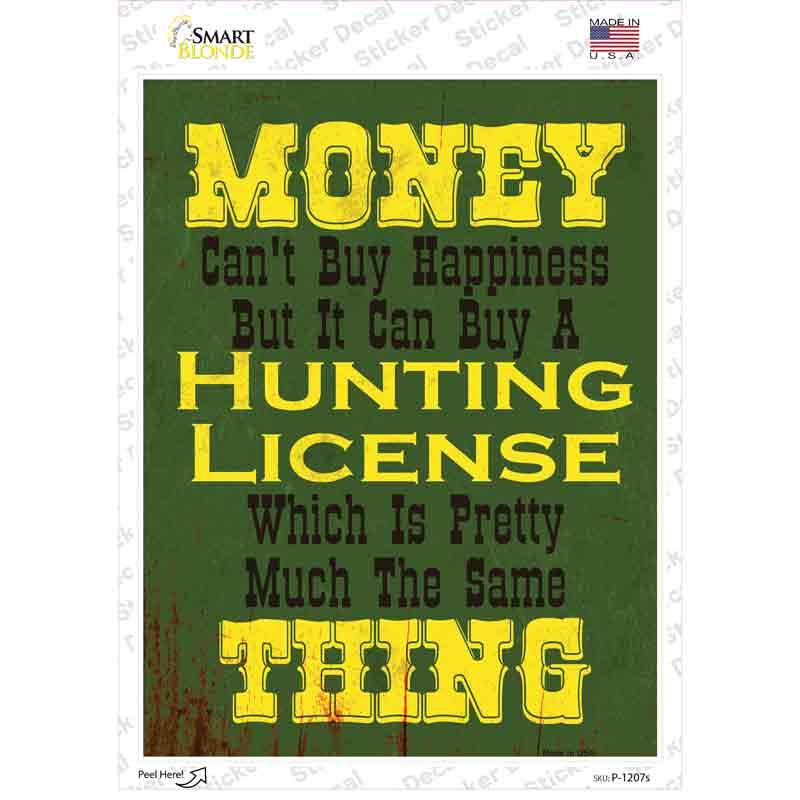 Money Cant Buy Happiness Novelty Rectangle Sticker Decal