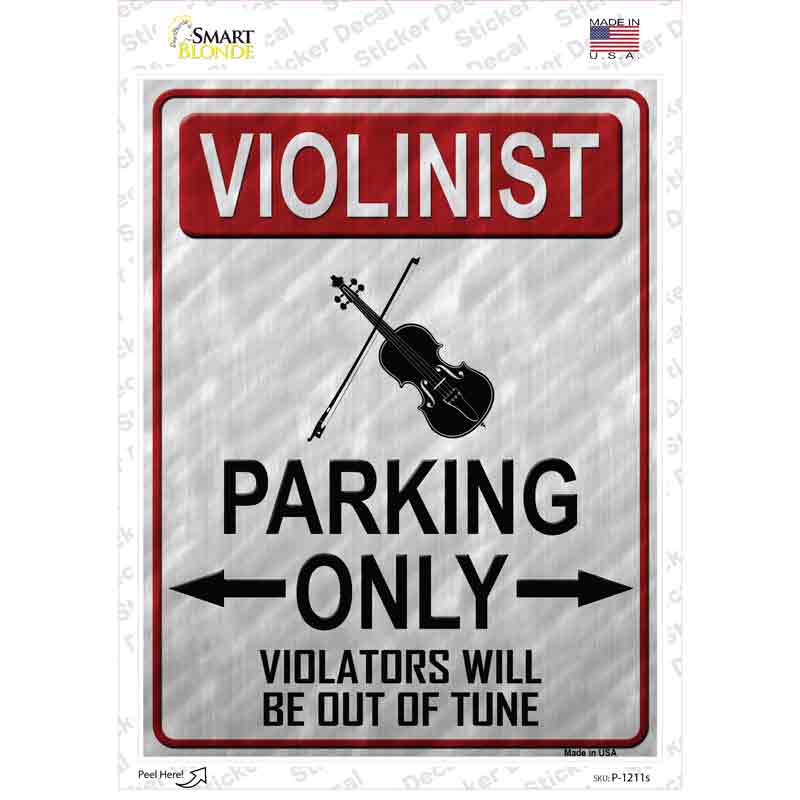 Violinist Parking Novelty Rectangle Sticker Decal