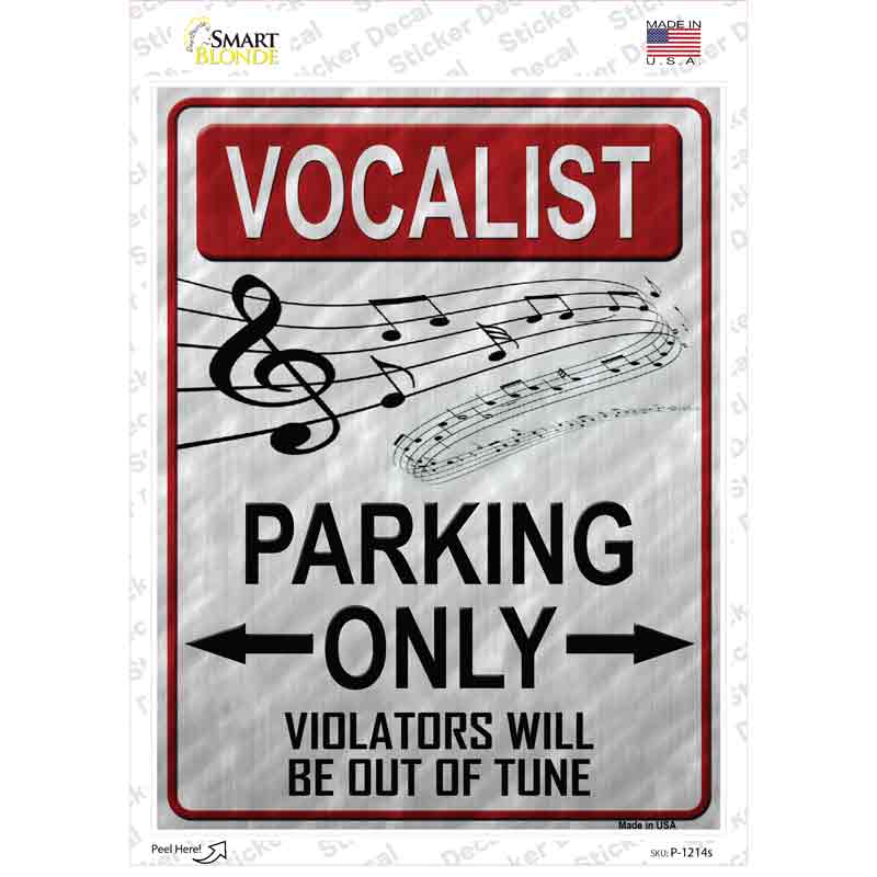 Vocalist Parking Novelty Rectangle Sticker Decal