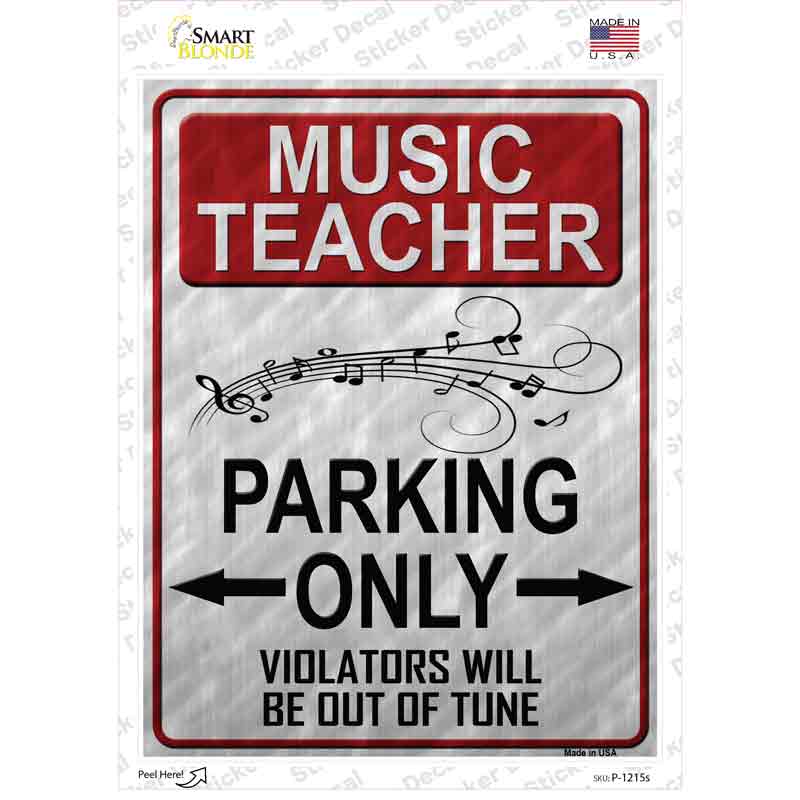 Music Teacher Parking Novelty Rectangle Sticker Decal