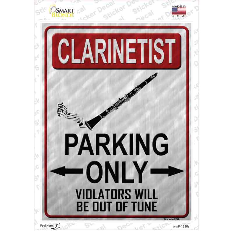 Clarinetist Parking Novelty Rectangle Sticker Decal