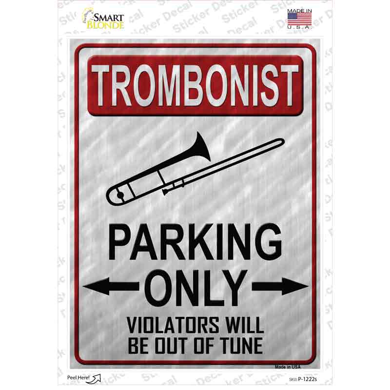 Trombonist Parking Novelty Rectangle Sticker Decal