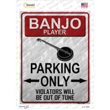 Banjo Player Parking Novelty Rectangle Sticker Decal