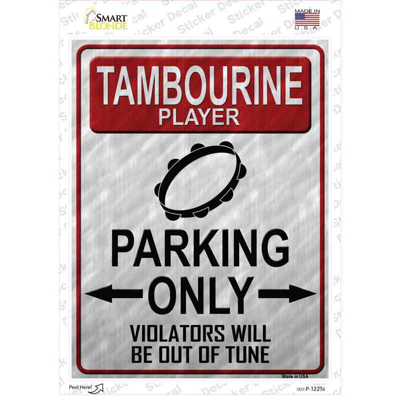 Tambourine Player Parking Novelty Rectangle Sticker Decal