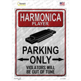 Harmonica Player Parking Novelty Rectangle Sticker Decal