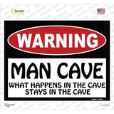 Man Cave What Happens In The Cave Novelty Rectangle Sticker Decal