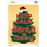 Santa Is Coming Novelty Rectangle Sticker Decal