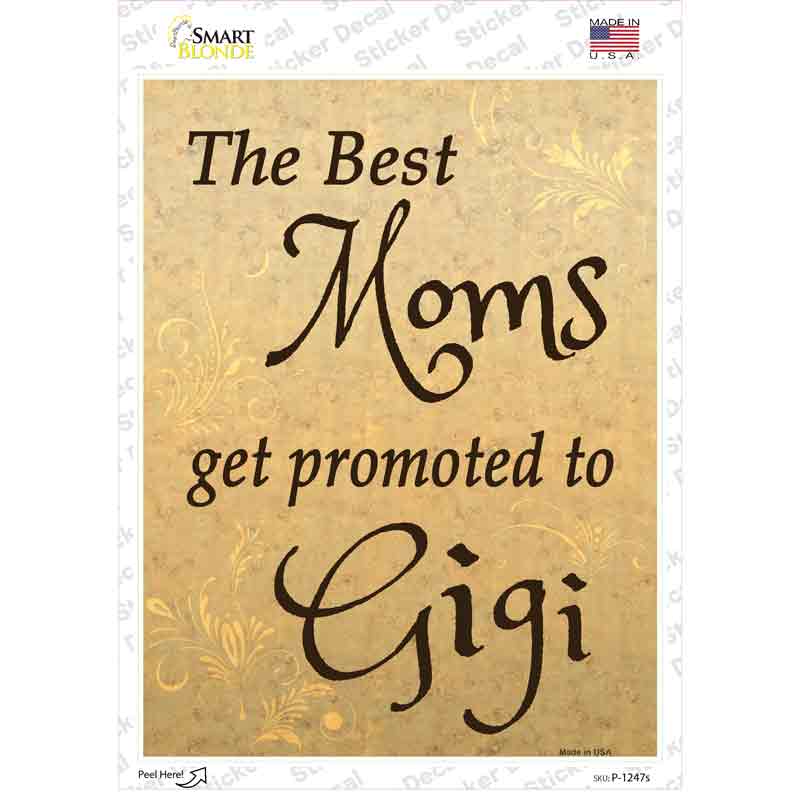 Moms Promoted To Gigi Novelty Rectangle Sticker Decal