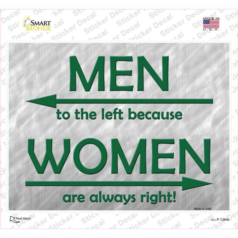 Men Left Women Right Novelty Rectangle Sticker Decal