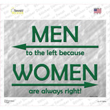 Men Left Women Right Novelty Rectangle Sticker Decal
