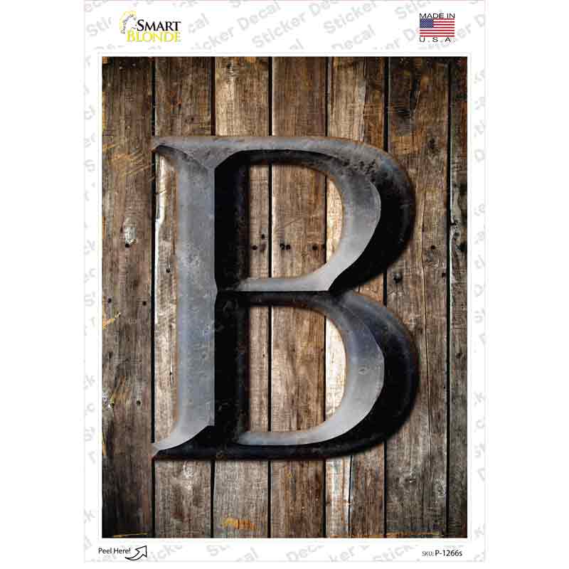 Letter B Novelty Rectangle Sticker Decal