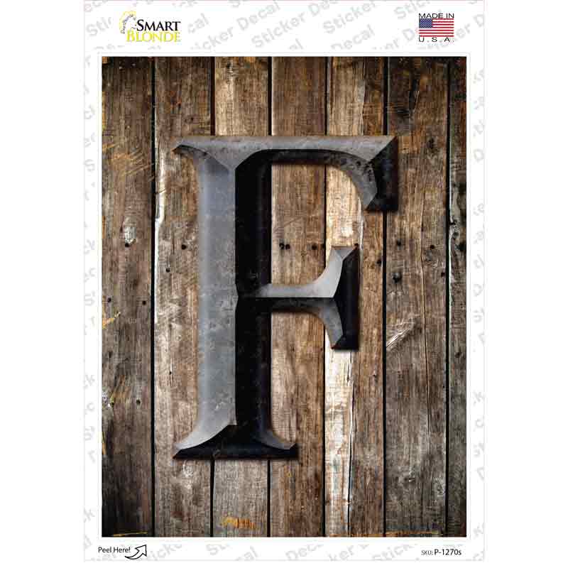 Letter F Novelty Rectangle Sticker Decal