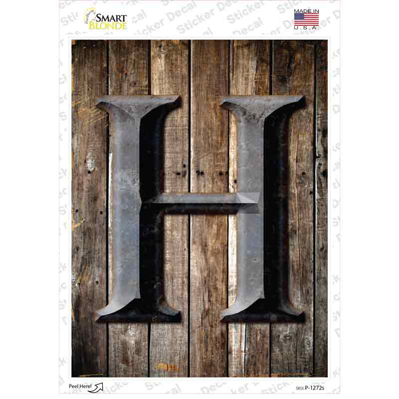 Letter H Novelty Rectangle Sticker Decal