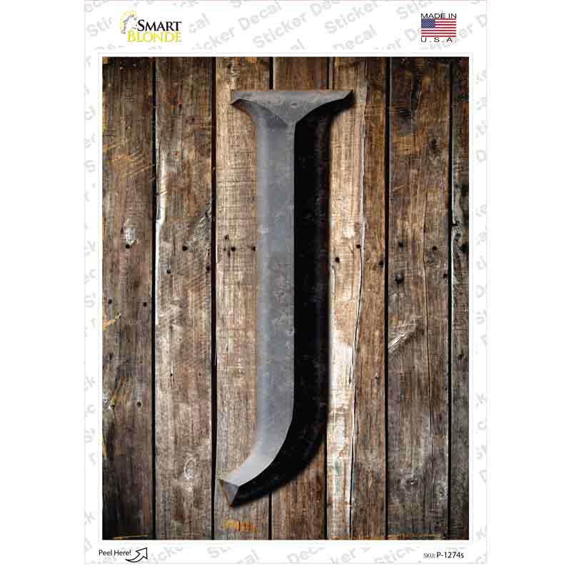 Letter J Novelty Rectangle Sticker Decal