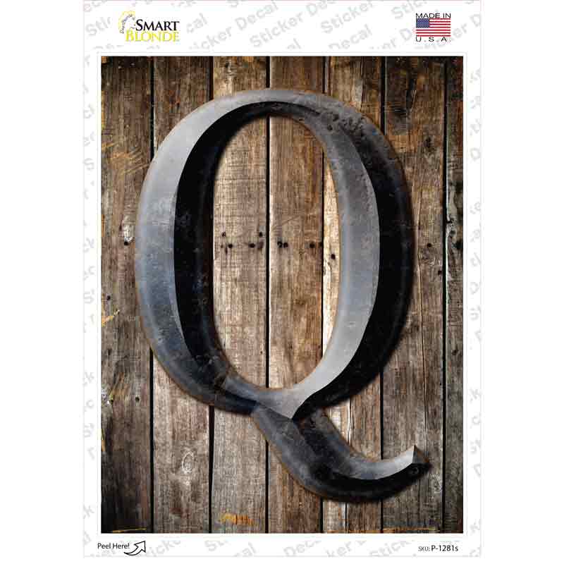 Letter Q Novelty Rectangle Sticker Decal