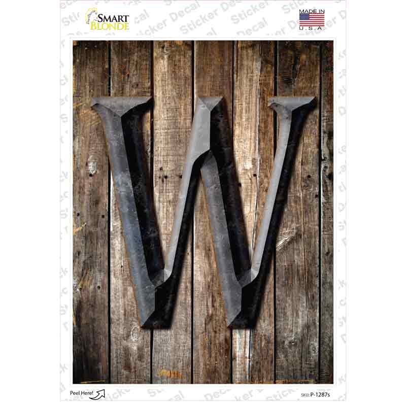 Letter W Novelty Rectangle Sticker Decal