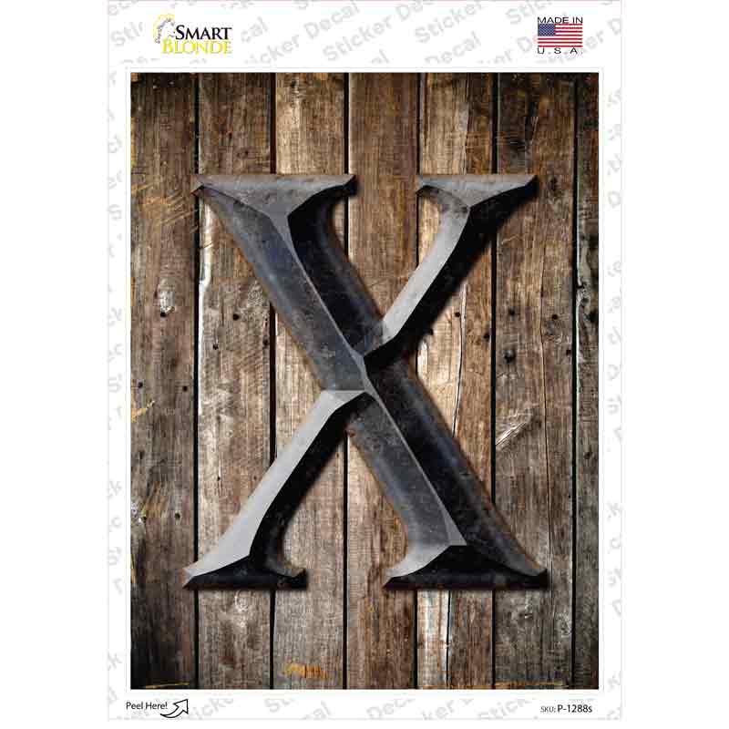 Letter X Novelty Rectangle Sticker Decal