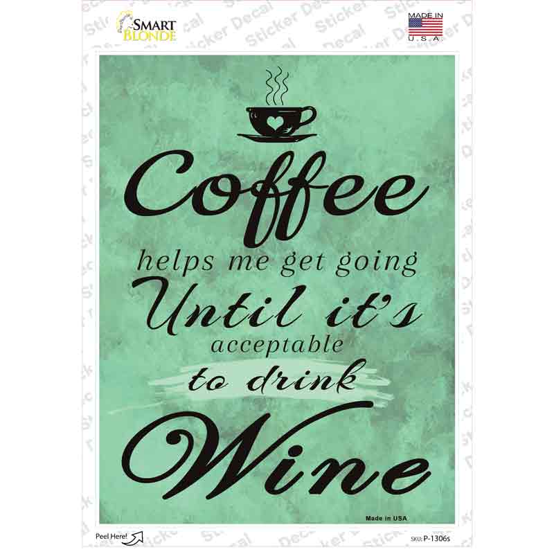 Coffee Helps Me Going Novelty Rectangle Sticker Decal