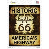 Rusty Historic Route 66 Novelty Rectangle Sticker Decal
