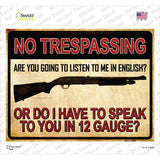 12 Gauge No Trespassing Novelty Rectangle Sticker Decal