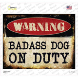 Badass Dog Novelty Rectangle Sticker Decal