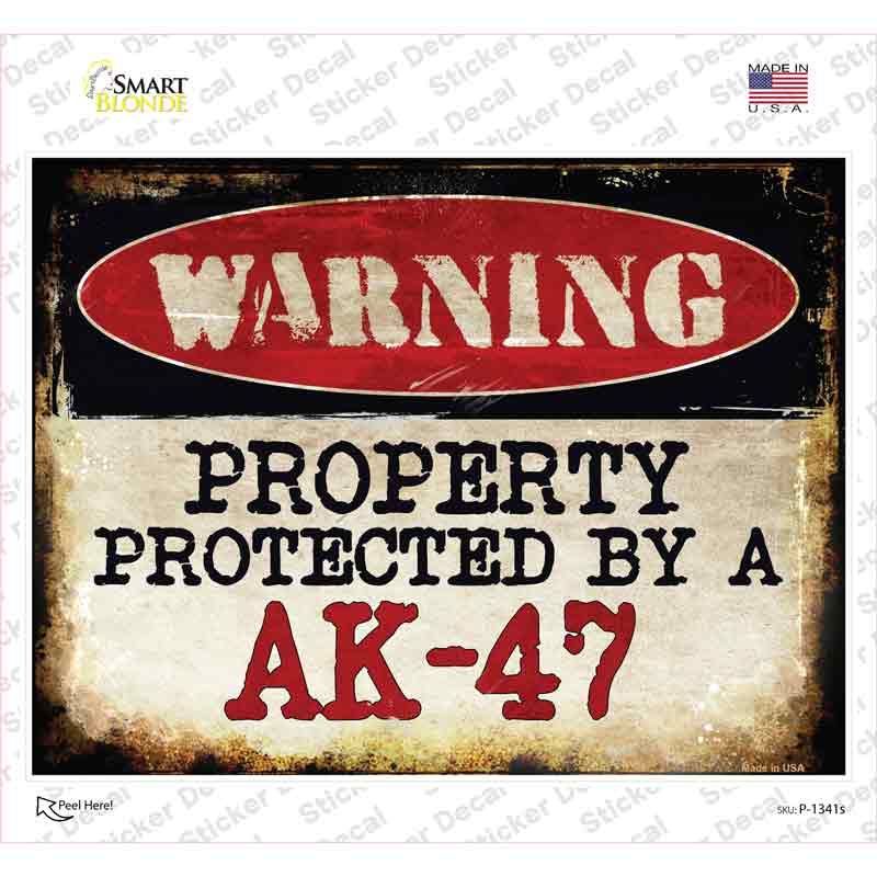 An AK-47 Novelty Rectangle Sticker Decal