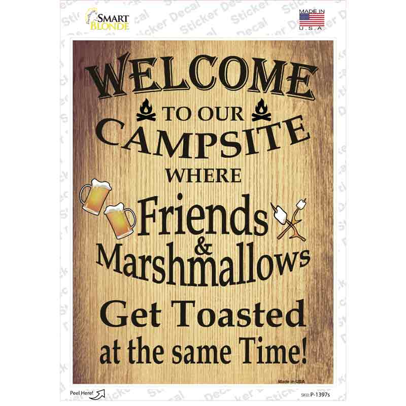 Campsite Novelty Rectangle Sticker Decal