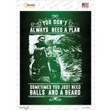 Balls And A Beard Novelty Rectangle Sticker Decal