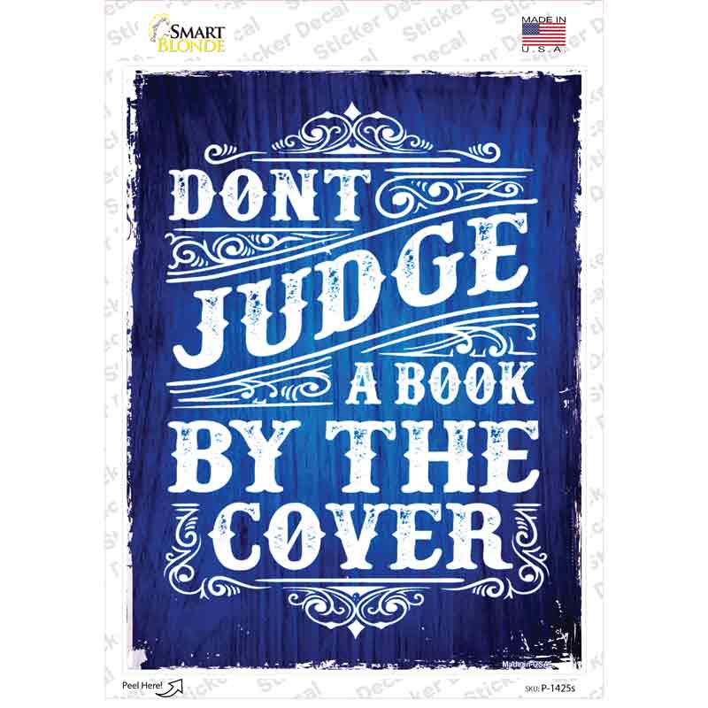 Dont Judge Book Cover Novelty Rectangle Sticker Decal