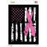 Vintage American Pink Ribbon Novelty Rectangle Sticker Decal