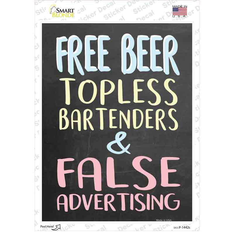 Free Beer Novelty Rectangle Sticker Decal