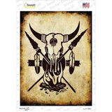 Burning Skull Novelty Rectangle Sticker Decal