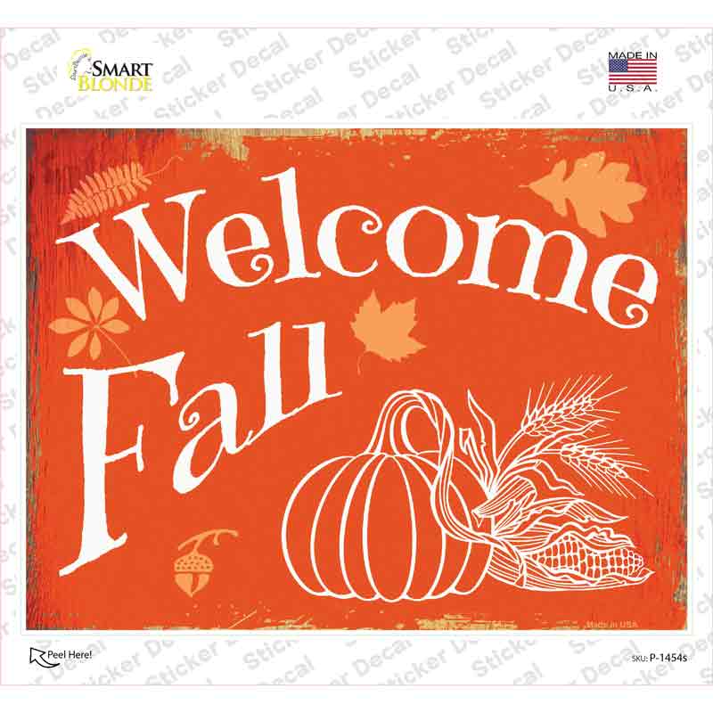 Welcome Fall Novelty Rectangle Sticker Decal