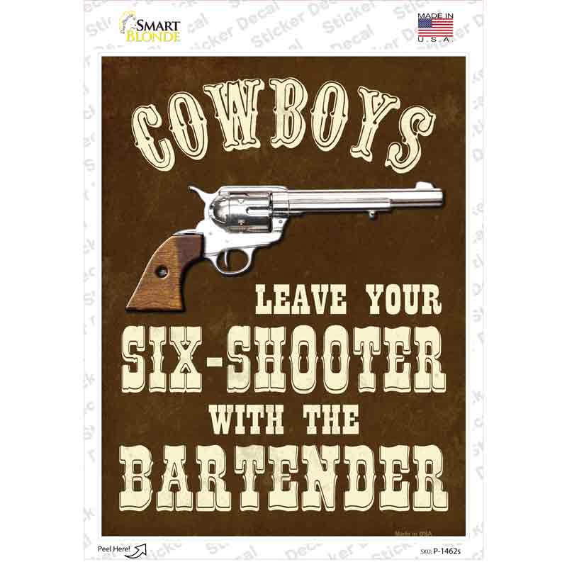 Cowboys Gun Novelty Rectangle Sticker Decal
