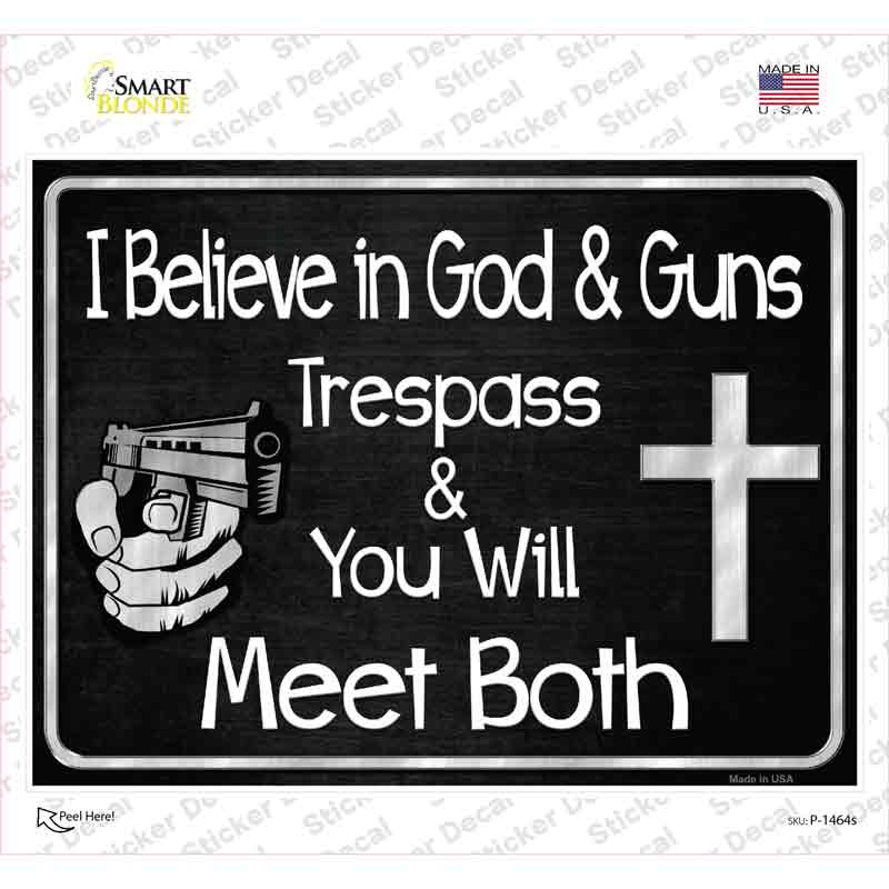 God And Guns Novelty Rectangle Sticker Decal
