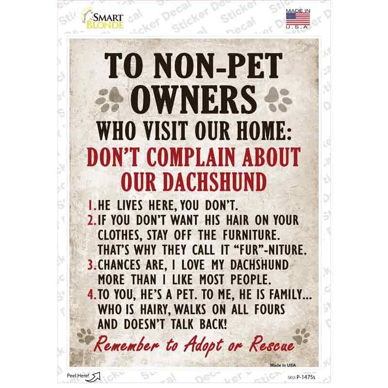 To Non Pet Owners Novelty Rectangle Sticker Decal