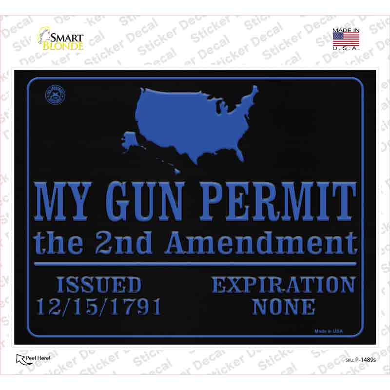 My Gun Permit Novelty Rectangle Sticker Decal
