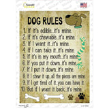 Dog Rules Novelty Rectangle Sticker Decal