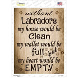 Without Labradors My House Would Be Clean Novelty Rectangle Sticker Decal