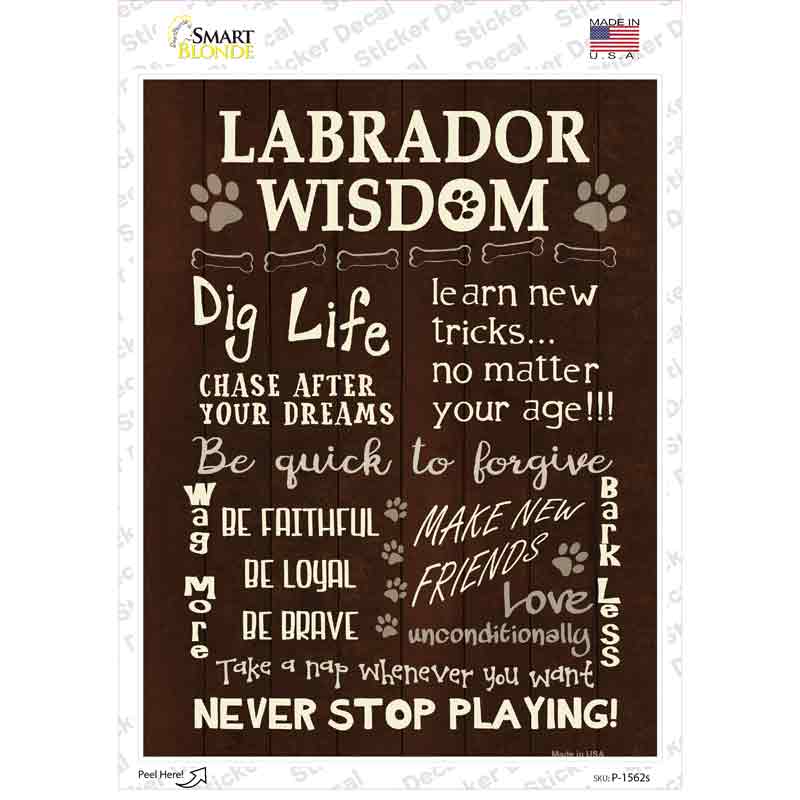Labrador Wisdom Novelty Rectangle Sticker Decal